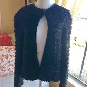 Fuzzy black cardigan